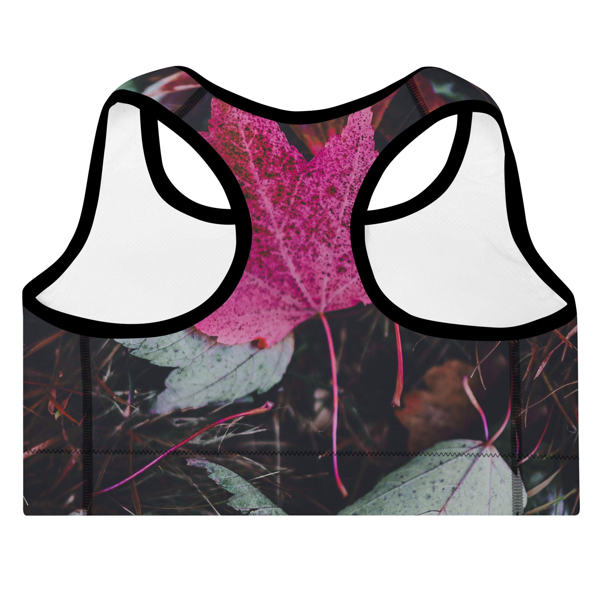 Sports Bra- Fall Design. Activewear Bra. Yoga or Gym Top. "PurpleAutumn" by WickedYo.